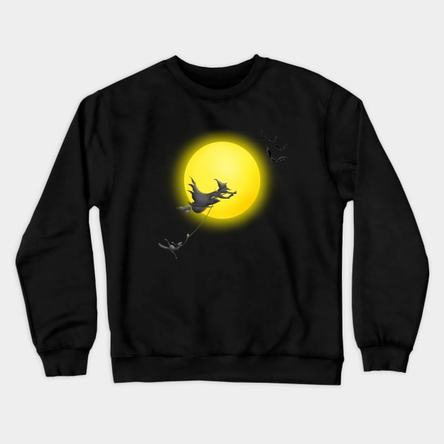 Modern witches fly hoovers Crewneck Sweatshirt by shackledlettuce